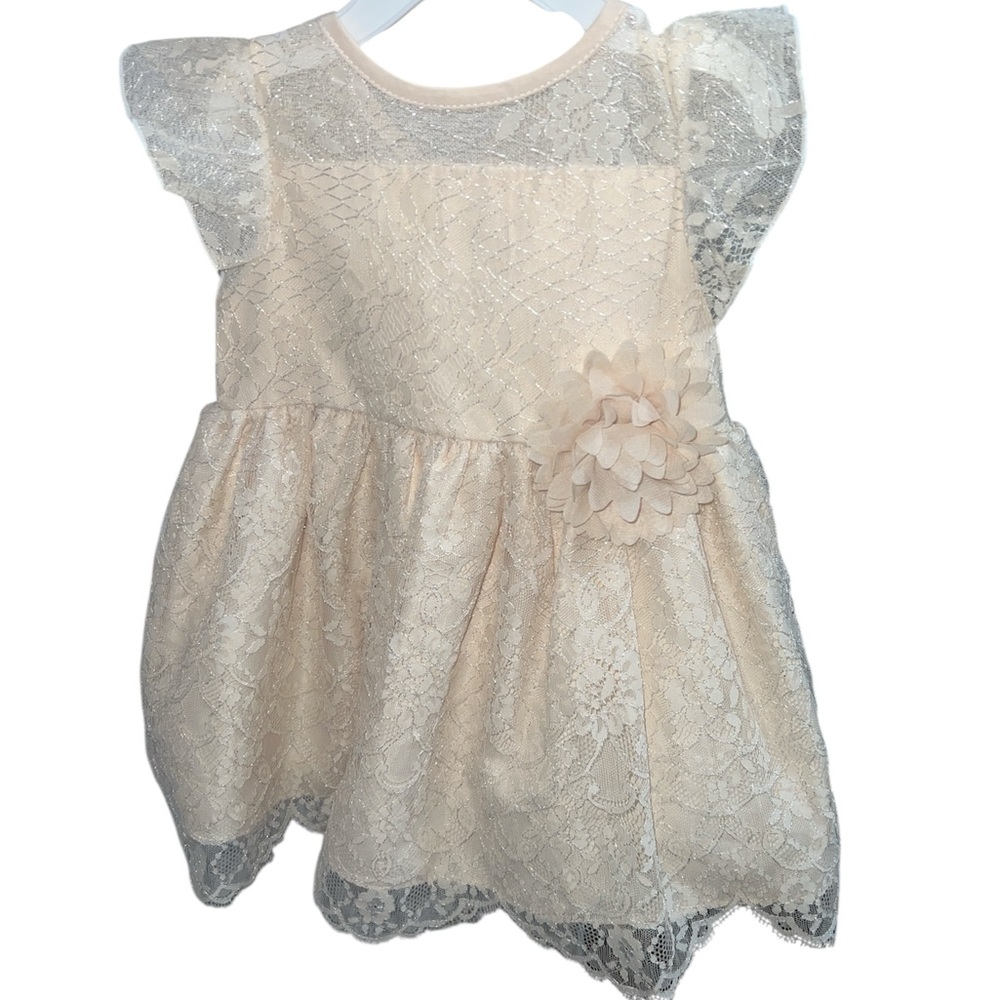 Pastourelle by Pippa & Julie Baby Girls Lace Social Party Dress NWT Gold Cream 1